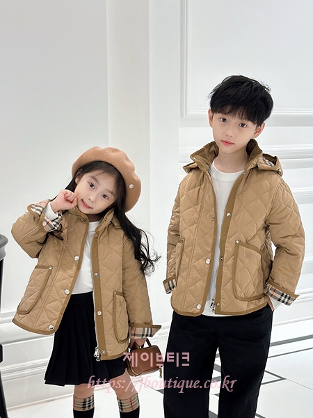 버버리 키즈 퀼팅 점퍼