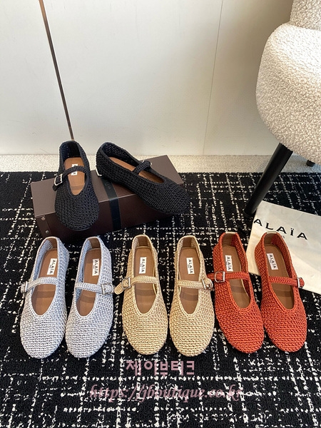 알라이아 루렉스 니트 발레 플랫 슈즈 (4color)