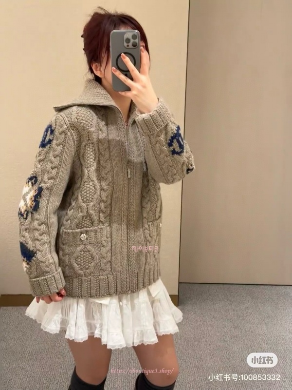 샤넬 여성 니트 집업 가디건