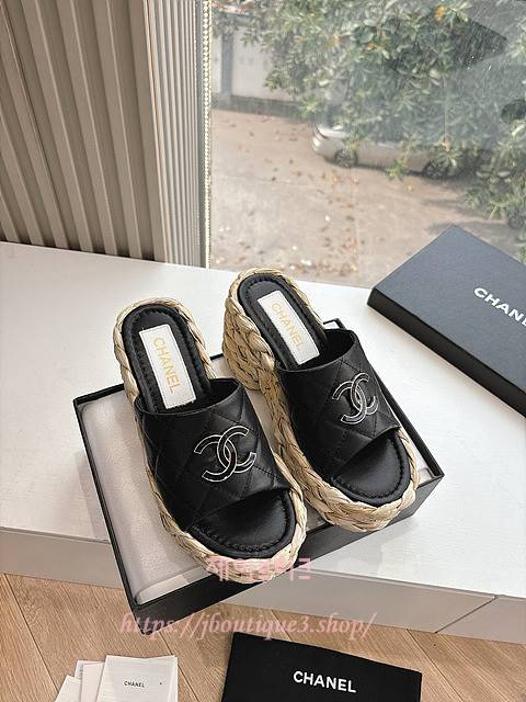 샤넬 웨지 샌들