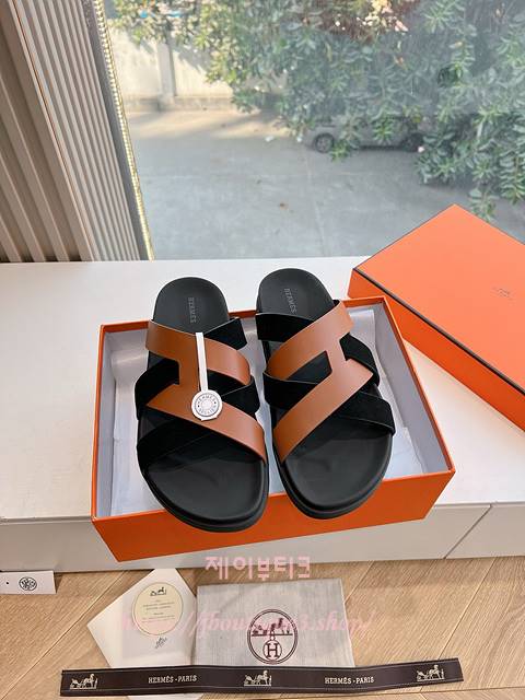에르메스 카지미르 남성 가죽 샌들
