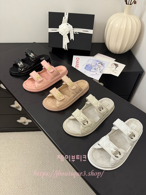 샤넬 벨크로 슬리퍼 샌들 (5color)