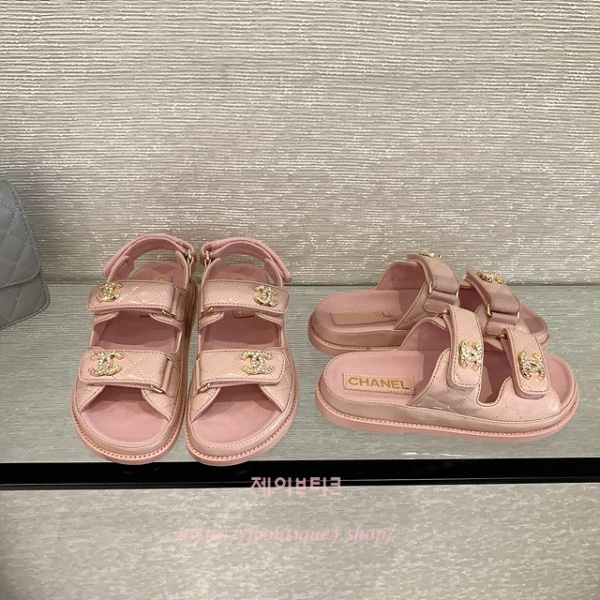 샤넬 벨크로 슬리퍼 샌들