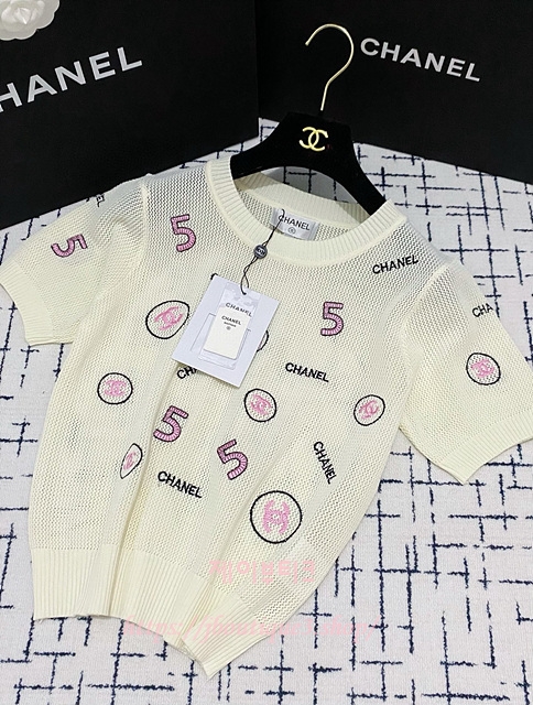 샤넬 반팔 니트
