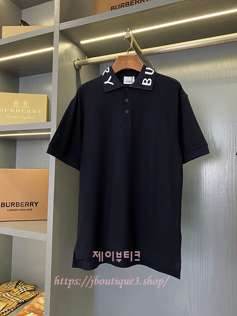 버버리 남성 카라 반팔 티셔츠