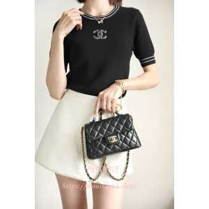 샤넬 25P 탑 핸들 플랩 백