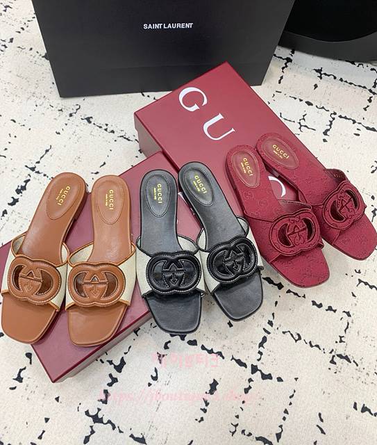 구찌 슬라이드 샌들 (3color)