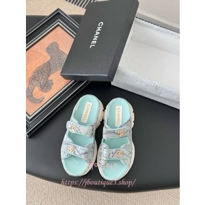 샤넬 벨크로 슬리퍼