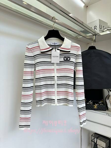 발렌티노 집업 카라 니트