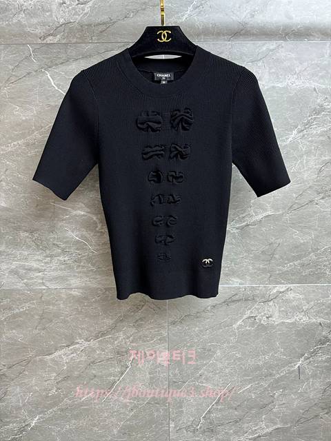 샤넬 반팔 니트 (2color)