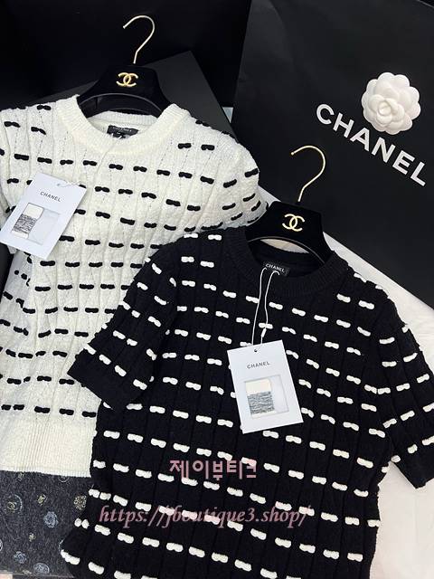 샤넬 반팔 니트 (2color)