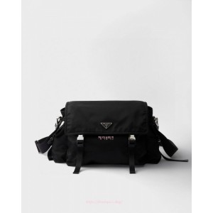 프라다 익스플로어 리나일론 및 가죽 백