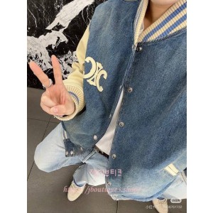 셀린느 데님 바시티 자켓